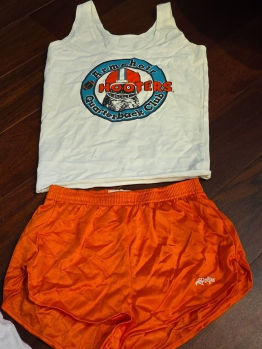 Hooters Girl Outfit. Tank And Dolfin Shorts